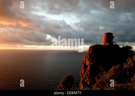 Coastal scene from Mirador de Ses Animes at Punta d`es Verger near Banyalbufar, West Coast Mallorca, Balearic Islands, Spain. Stock Photo